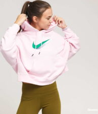 Nike W NSW Icon Clash Fleece Hoodie světle růžová XL