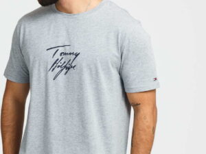 Tommy Hilfiger CN SS Tee Logo melange šedé M