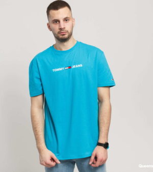 TOMMY JEANS M Straight Small Logo Tee modré M