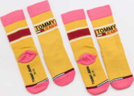 TOMMY JEANS TMJ 2Pack Sock žluté / růžové EUR 39-42