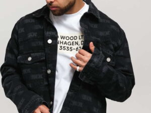 WOOD WOOD Cam Jacket black AOP L