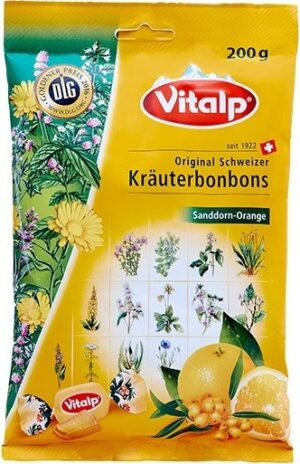 TOPVET -švýcar.bonbóny VITALP rakytník-pomer. 200g