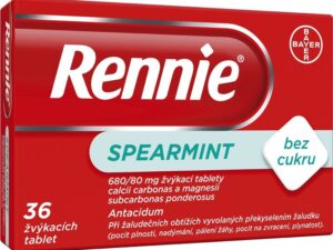 RENNIE SPEARMINT BEZ CUKRU 680MG/80MG žvýkací tableta 36