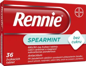 RENNIE SPEARMINT BEZ CUKRU 680MG/80MG žvýkací tableta 36