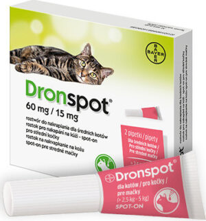 Dronspot 60mg/15mg střední kočky spot-on 2x0.7ml