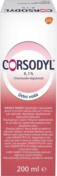 Corsodyl ústní voda 0.1% 200ml