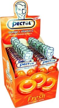 Pectol pomerančový drops s vit.C box 24 blistrů