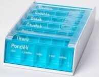 Dávkovač na léky ANABOX 7 dní Azurový