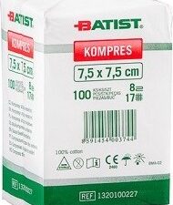 KOMPRESY Z GÁZY NESTERILNÍ 7,5X7,5CM,8 VRSTEV,17 NITÍ,100KS