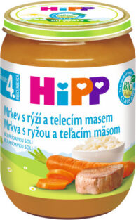 HiPP Bio mrkev s rýží a telecím masem 190 g