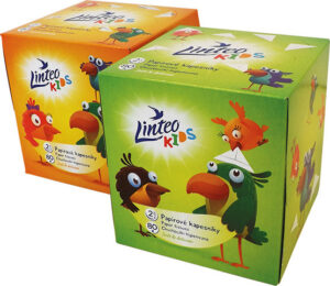 Papírové kapes. LINTEO KIDS 2-vrstvé bílé 80 ks