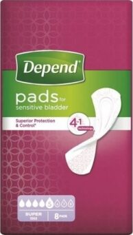 VLOŽKY DEPEND SUPER 600ML, 8KS
