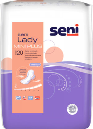 SENI LADY MINI PLUS VLOŽKY ABSORPČNÍ PRO ŽENY, 9X25CM, 300ML, 20KS