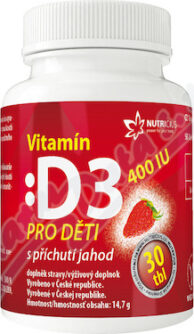 Vitamín D3 400IU pro děti - jahoda tbl.30