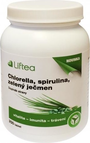 LIFTEA Chlorella/Spirulina/Zelený ječmen tbl.250