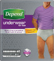 NATAHOVACÍ KALHOTKY DEPEND MAXIMUM L/XL S VYŠŠÍM PASEM PRO MUŽE 1900ML, OBVOD V PASE 95-150CM, 9KS