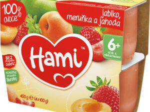 Hami 100% ov.jabl. meruňky a jahoda 4x100g 6M C-35