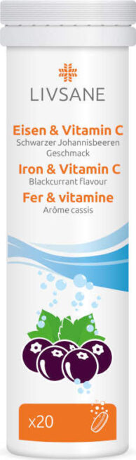 LIVSANE Šumivé tablety Železo + Vitamin C 20ks