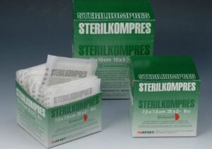 KOMPRESY Z GÁZY STERILKOMPRES STERILNÍ 10X10CM,8 VRSTEV,17 NITÍ,25X2KS