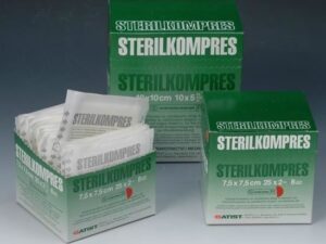 KOMPRESY Z GÁZY STERILKOMPRES STERILNÍ 10X10CM,8 VRSTEV,17 NITÍ,25X2KS