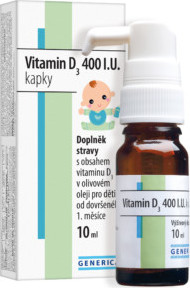 Vitamin D3 400 I.U. kapky 10 ml Generica