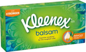 Kleenex Balsam papírové kapesníčky v krabičce 3-vrstvé 72 ks