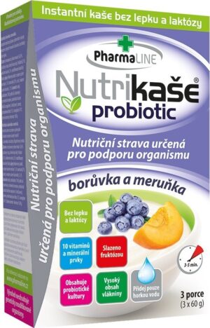 Nutrikaše probiotic meruňka a borůvka 180g (3x60g)