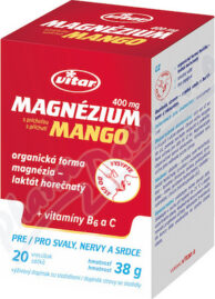 Vitar Magnezium 400mg + vit.B6 + vit.C 20 sáčků