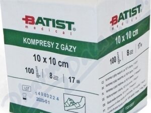 KOMPRESY Z GÁZY NESTERILNÍ 10X10CM,8 VRSTEV,17 NITÍ,100KS